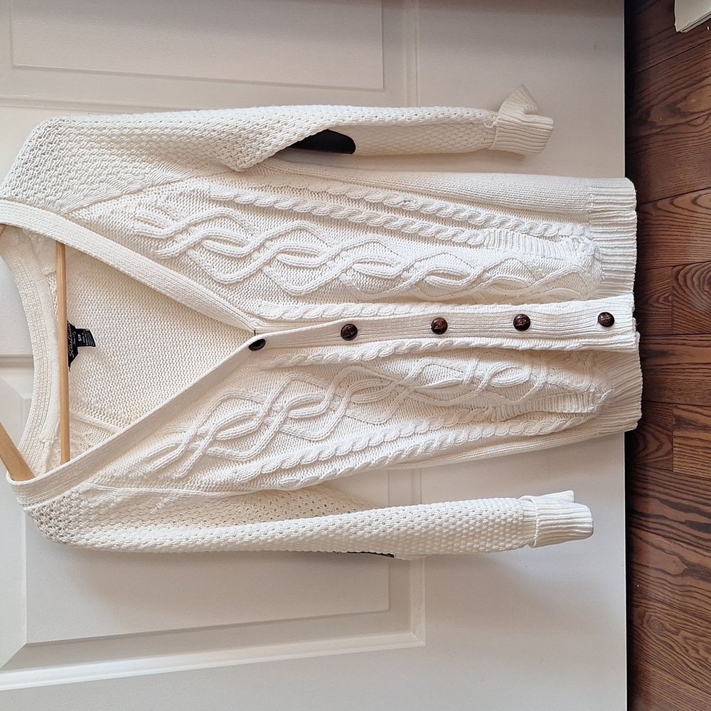 Streetwear Society Off-white/Cream Cable knit style cardigan - Picture 2 of 8